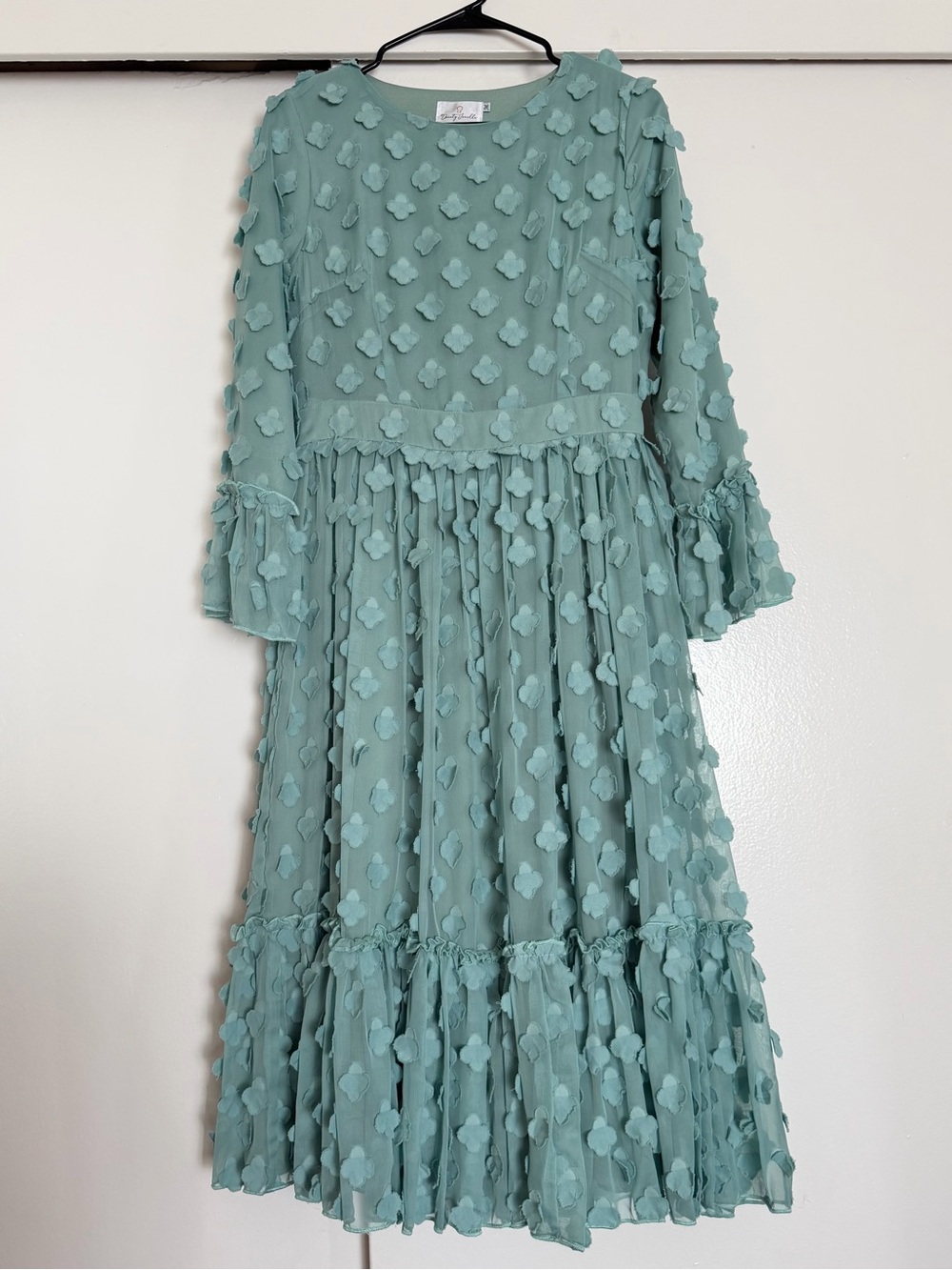 Dainty Jewells Mint Green Textured Midi Dress